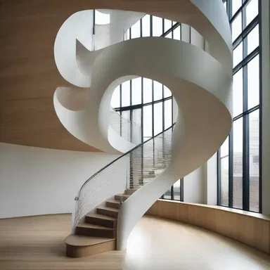 The architect incorporated a perseveration of spiral staircases throughout the design of the building.