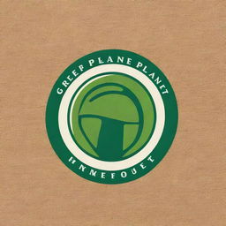 A logo for a farm named 'Green Planet' featuring vibrant green fields and a centered planet symbol, encircled by grain.