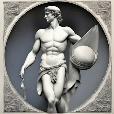 In Greek mythology, Hermes is depicted as a mendicant who travels the world with his staff, hat, and beggar's bag.