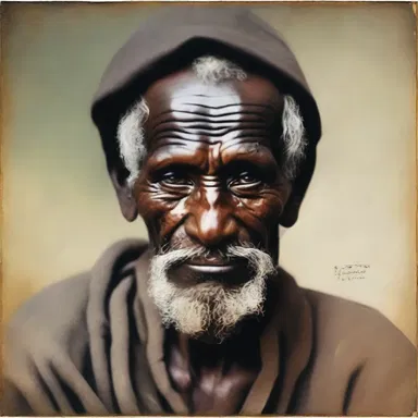 The artist painted a striking portrait of a mendicant, capturing the worn and weathered face of a beggar seeking alms.
