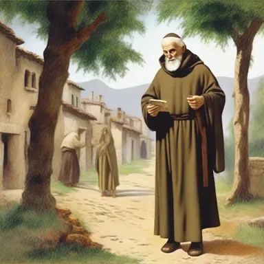 In the classic novel, the mendicant friar traveled from village to village, living off the generous donations of the people.