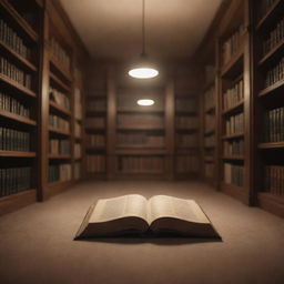 Subtle, animated version of a cozy library, without a central table. Feature soft lighting flickering on books, gentle floating dust particles illuminated by ambient light, and pages faintly turning. Suitable for serene website background.