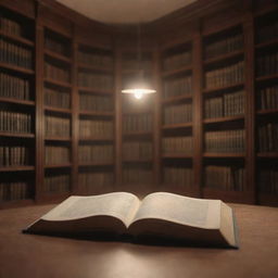 Subtle, animated version of a cozy library, without a central table. Feature soft lighting flickering on books, gentle floating dust particles illuminated by ambient light, and pages faintly turning. Suitable for serene website background.