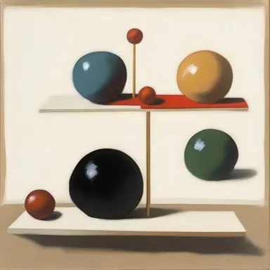 The artist used balance in their painting by placing objects of equal visual weight on both sides.