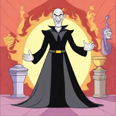 In this episode, the evil villain tried to upset the balance of good and evil in the cartoon world.