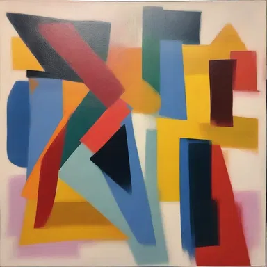 The abstract painting demonstrated a perfect balance of colors and shapes.