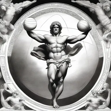 In Greek mythology, Atlas balances the celestial sphere on his shoulders.