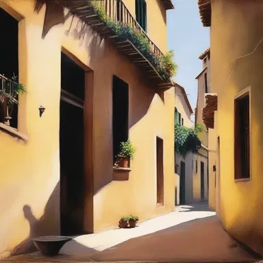 The painting demonstrates perfect balance of light and shadow.