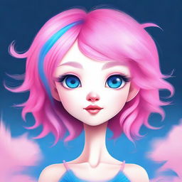 A digital art illustration of a petite anthropomorphic character with feminine features