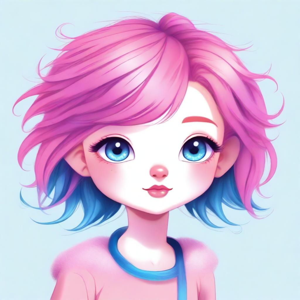 A digital art illustration of a petite anthropomorphic character with feminine features