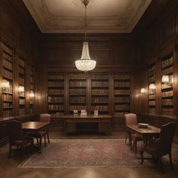 Subtly animated, aesthetically pleasing library without a table, lit more generously for brighter imagery. Think soft, ambient lights illuminating old books, added light fixtures casting warm tones around the room, with delicate page turning for a serene website background.