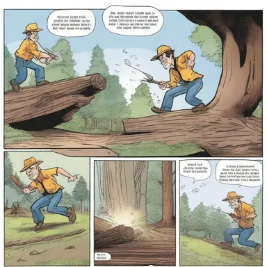 The rail-splitter is featured in a popular comic strip, showcasing his skillful log-splitting abilities.