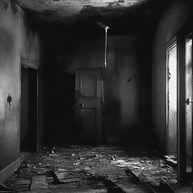 The horror novel described a haunted house where the walls were covered in a sinister black substance that appeared to be the result of galvanization.