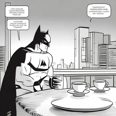 In the comic strip, the superhero finds comfort and strength in a steaming cupper after a long day of crime-fighting.