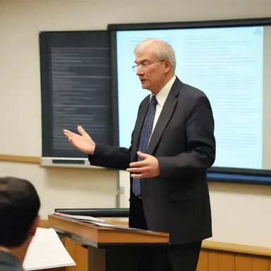 The professor presented a detailed lecture on the causes and consequences of World War II.