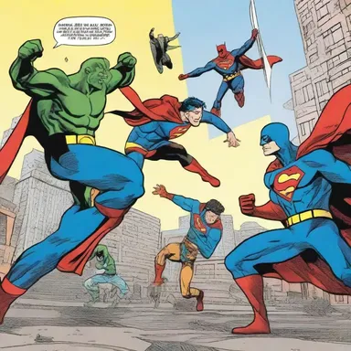 The comic book writer presented a hilarious storyline featuring a group of superheroes saving the city from imminent destruction.