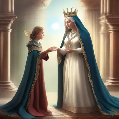 The queen of the magical kingdom presented the young magician as the chosen one to fulfill the prophecy.