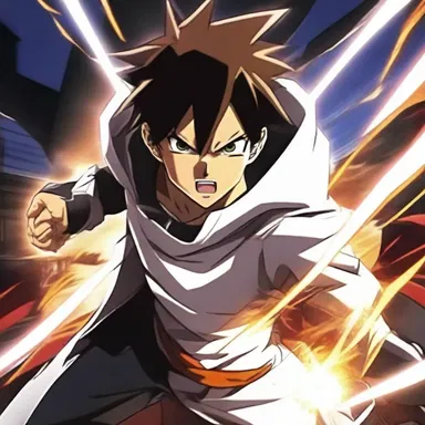 The protagonist in the anime series presented an epic battle against the villain.