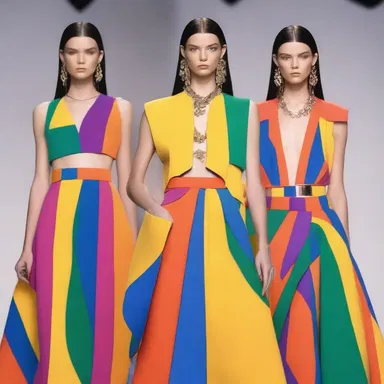 The designer decided to present the models with vibrant and bold colors in her latest fashion collection.