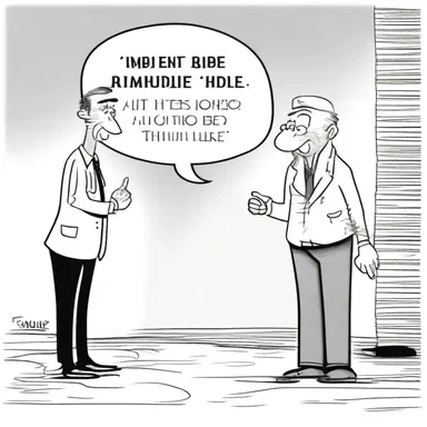 The cartoonist used a clever punchline to present a humorous situation in the joke.