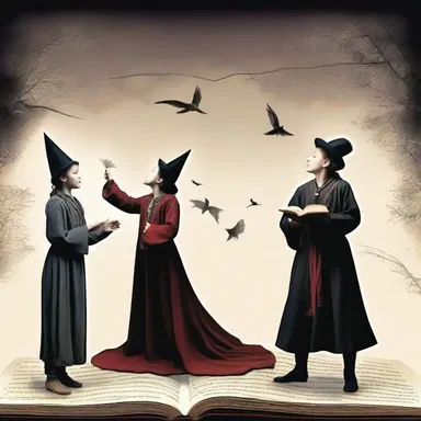 In the magical world of the book, the characters present a spellbinding play that captivates the audience.