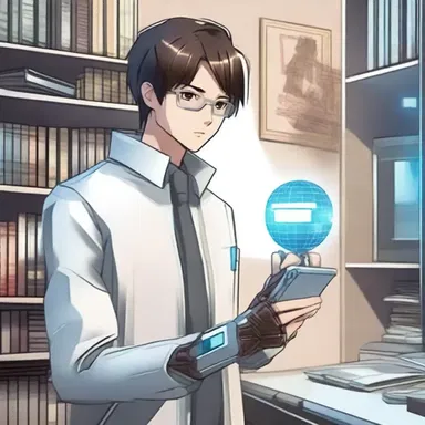 In the futuristic world of the novel, the protagonist is presented with a high-tech gadget as an honor for his achievements.