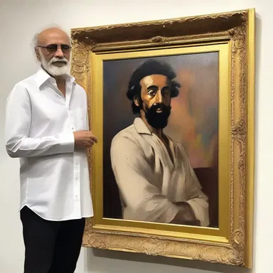 The famous artist unveiled his latest masterpiece, presenting it to the audience with great pride.