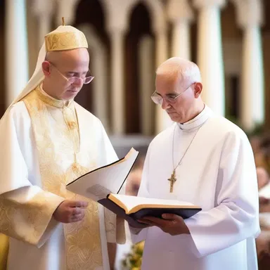 The priest presented the holy scripture to the newlyweds as a symbol of guidance and blessings in their marriage.