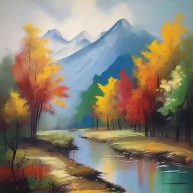 The artist used different brush strokes to present a unique style in their painting.