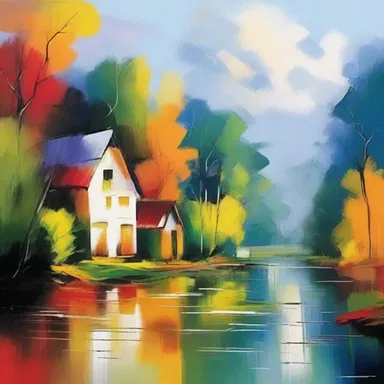 The artist used different brush strokes to present a unique style in their painting.
