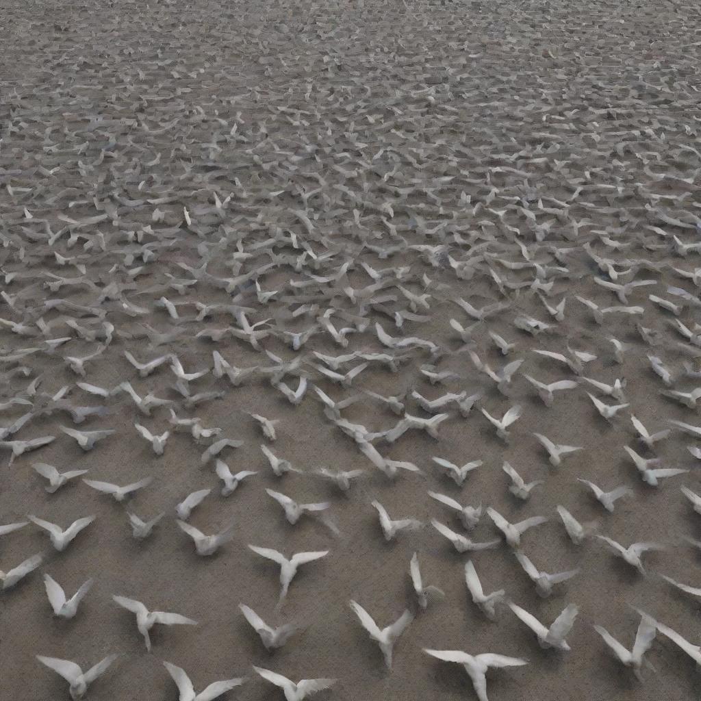 A 3D depiction of hundreds of fallen angels