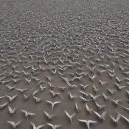 A 3D depiction of hundreds of fallen angels