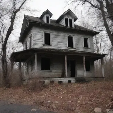 The abandoned house was rumored to be haunted, and the eerie silence made it doubly terrifying.