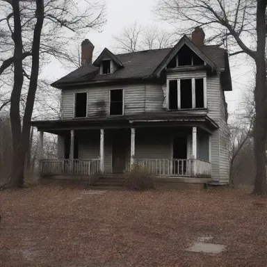The abandoned house was rumored to be haunted, and the eerie silence made it doubly terrifying.