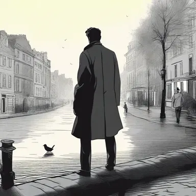 The author beautifully described the hesitation of the protagonist, adding depth to the literature.