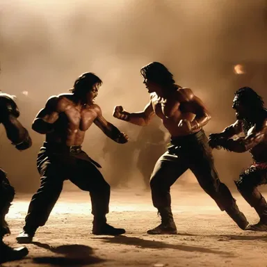 In the action movie, the protagonist shows off his impressive maulers while fighting the villains.
