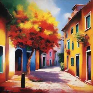 This painting captures the richness of colors vitally.