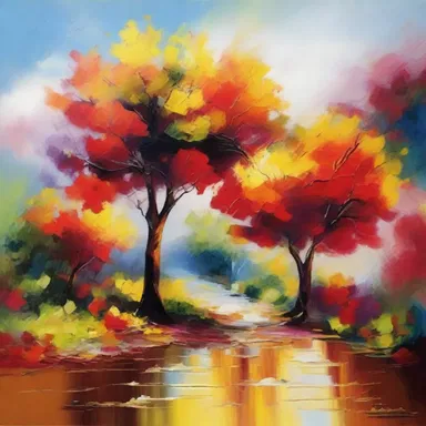 This painting captures the richness of colors vitally.