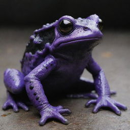 A monstrous black and purple fantasy frog