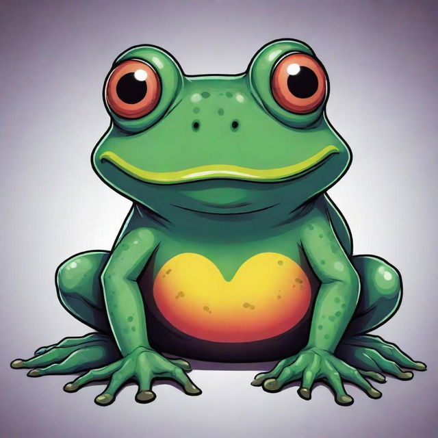 A colorful comic style image of a monstrous frog