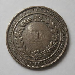 A shiny, detailed, and antique-looking coin.