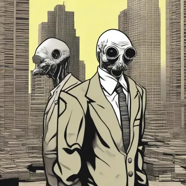 In the dystopian future depicted in the novel, gougers have taken control of the economy, manipulating people through fraudulent schemes.