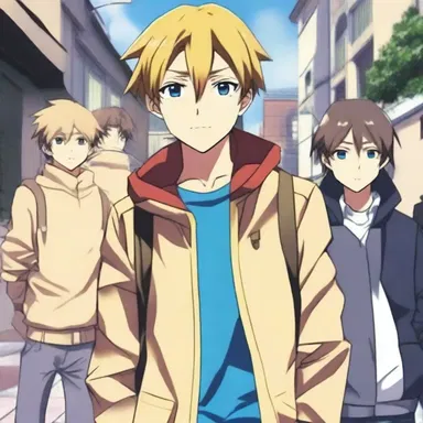 The protagonist in the anime series promised his friends that he would always be there to help and support them.