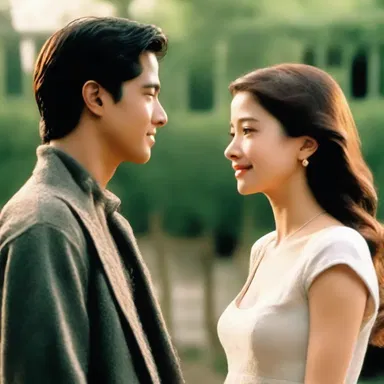 In the film's heartwarming ending, the main character assures his love interest that he will never leave her side.