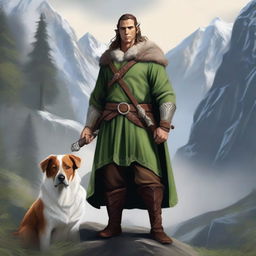 This high-quality digital art image presents a male half-elf druid