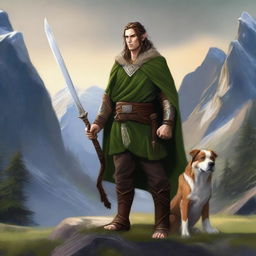 This high-quality digital art image presents a male half-elf druid