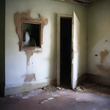 As she entered the abandoned house, she noticed a strange squamule stuck to the wall, oozing with an unknown substance.