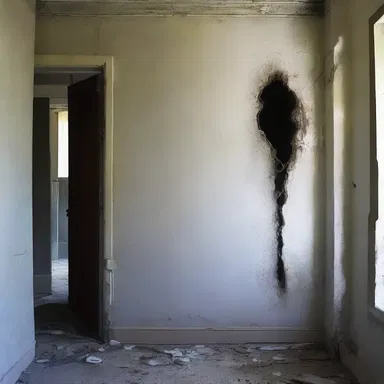 As she entered the abandoned house, she noticed a strange squamule stuck to the wall, oozing with an unknown substance.
