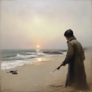The artist light-handedly added delicate brushstrokes to create a subtle texture in the painting.