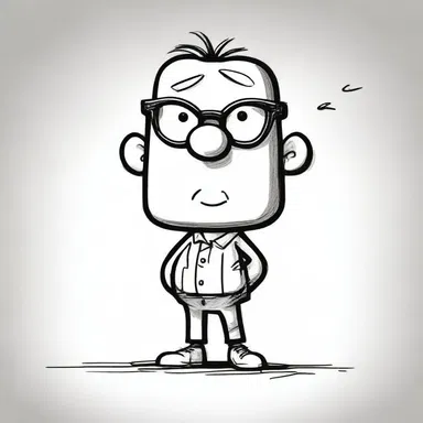 The animator light-handedly drew the character, giving it a playful and lively appearance.
